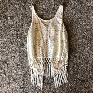 Lace top with open back